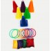 3 in 1 Party Game Set Ring Toss Bean Bag Plastic Cone 20 PC Set 